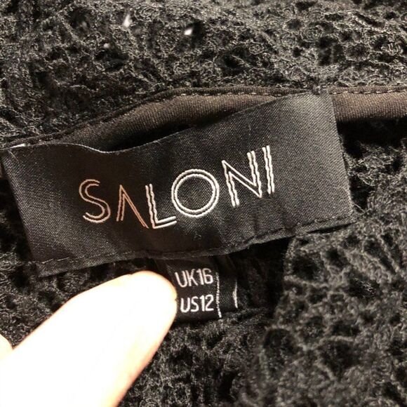 Saloni Mia Black Lace Fringed Cuff Top - Picture 4 of 8
